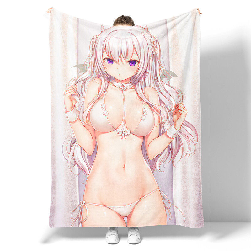 Anime flannel blanket, cute and sexy anime girl kawaii cartoon Japanese anime, boy, teenager, adult female bedroom