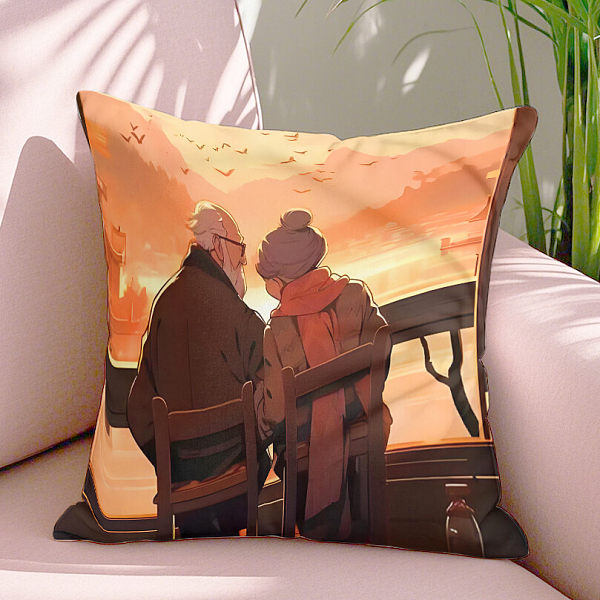 2nd Anniversary Gift Idea: A 2-year wedding gift for him, with a pillow cover with 3 pockets for couples. Couple, husband, wife, boyfriend, girlfriend. Happy anniversary