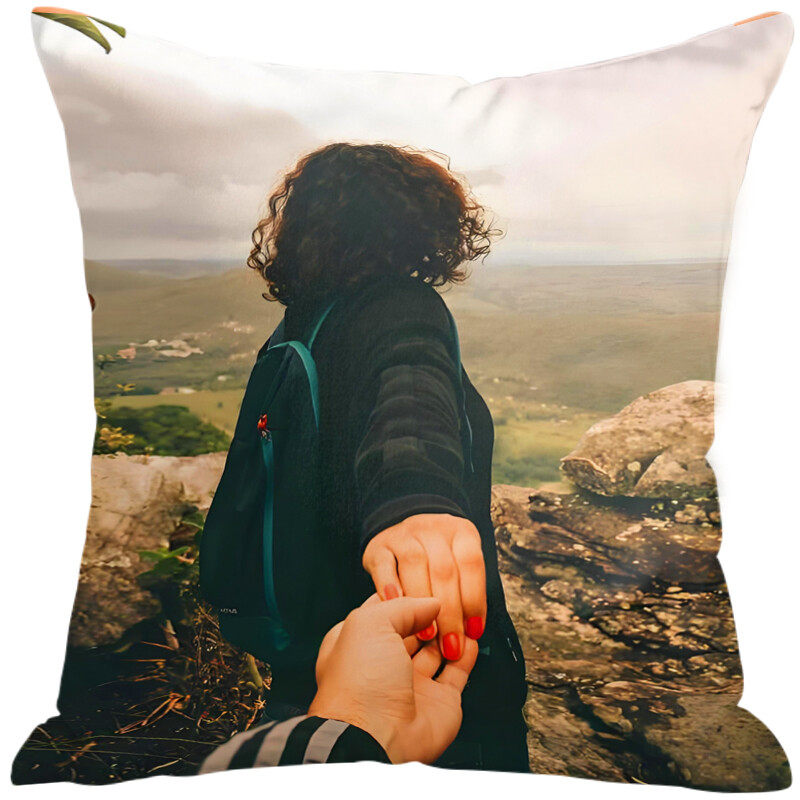 2nd Anniversary Gift Idea: A 2-year wedding gift for him, with a pillow cover with 3 pockets for couples. Couple, husband, wife, boyfriend, girlfriend. Happy anniversary