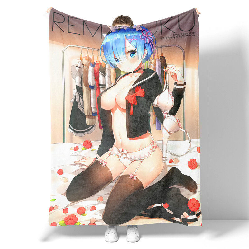 Anime flannel blanket, cute and sexy anime girl kawaii cartoon Japanese anime, boy, teenager, adult female bedroom