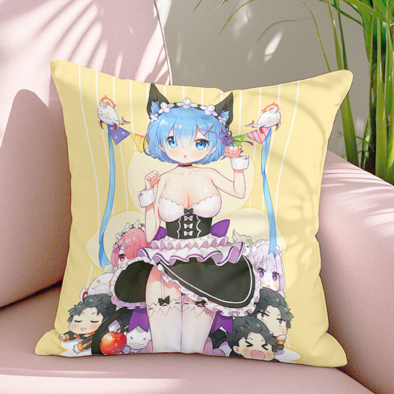 Japanese style character pillows are breathable and made of various materials. They are used for living room, bedroom, sofa decoration, cushions, and pillows