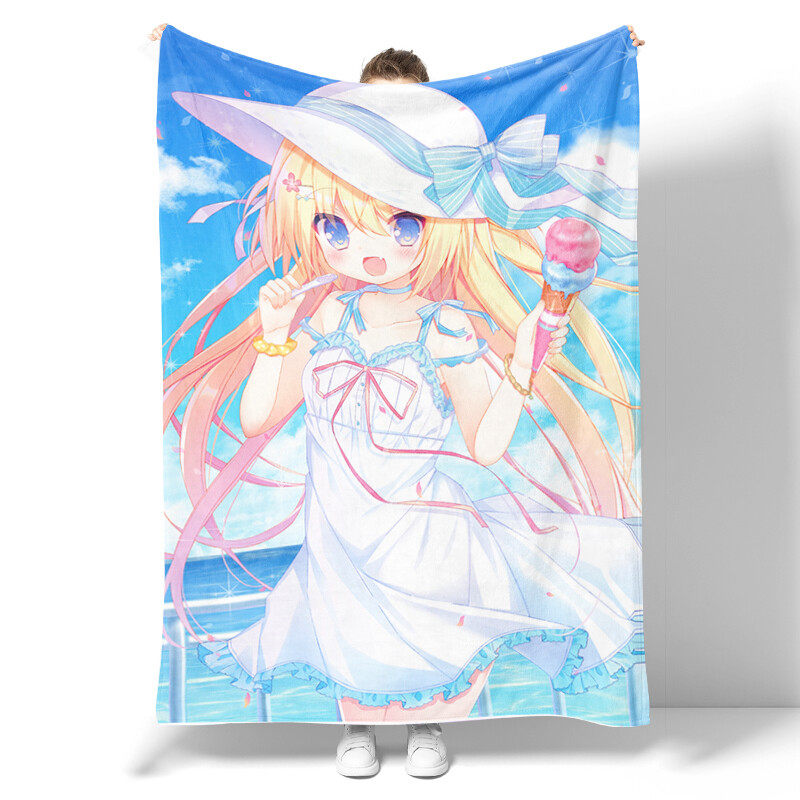 Anime flannel blanket, cute and sexy anime girl kawaii cartoon Japanese anime, boy, teenager, adult female bedroom