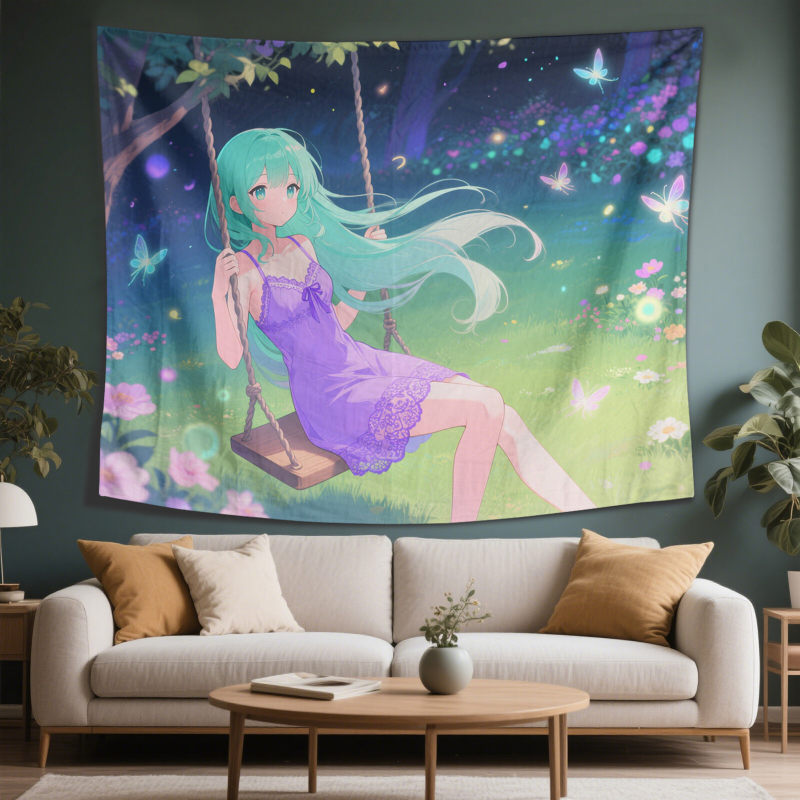 Personalized anime custom tapestry, anime aesthetic introduction, room decoration aesthetics, anime aesthetic college wall decoration, living room hanging