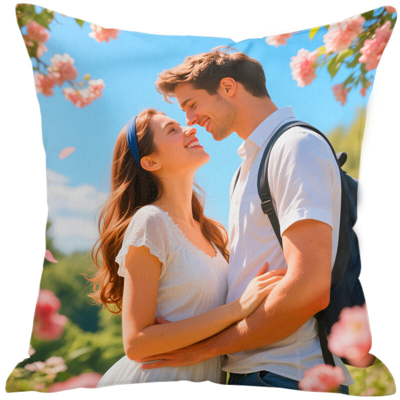2nd Anniversary Gift Idea: A 2-year wedding gift for him, with a pillow cover with 3 pockets for couples. Couple, husband, wife, boyfriend, girlfriend. Happy anniversary