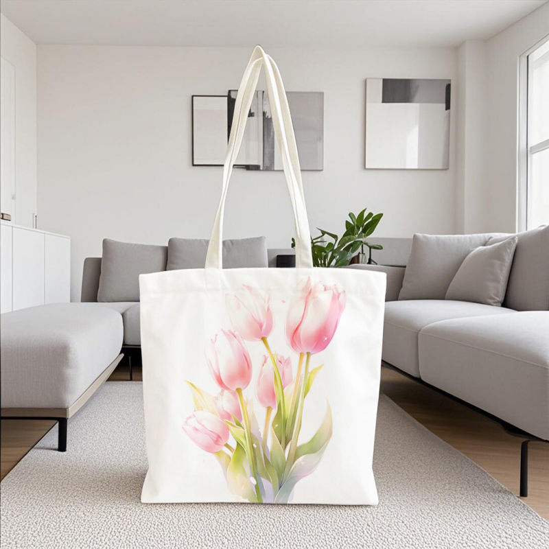 Plant enthusiast ladies' gift, Spring Mother's Day gift set, beautiful canvas tote bag, 16 ounce iced coffee cup with straw and lid, makeup bag, gardener's set, suitable for mothers, teachers, nurses