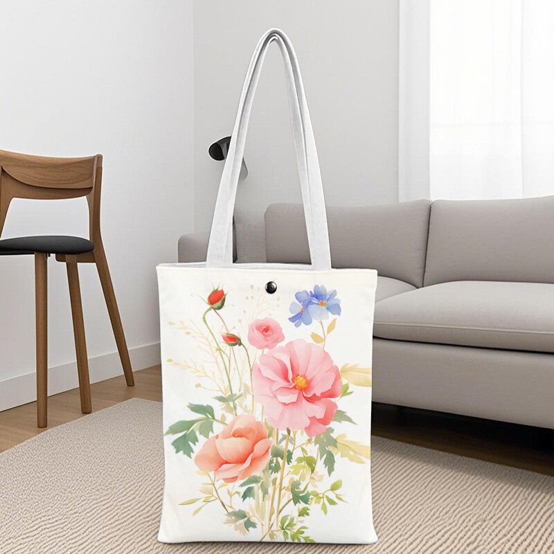 Plant enthusiast ladies' gift, Spring Mother's Day gift set, beautiful canvas tote bag, 16 ounce iced coffee cup with straw and lid, makeup bag, gardener's set, suitable for mothers, teachers, nurses