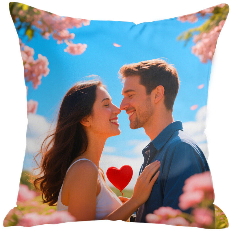 2nd Anniversary Gift Idea: A 2-year wedding gift for him, with a pillow cover with 3 pockets for couples. Couple, husband, wife, boyfriend, girlfriend. Happy anniversary
