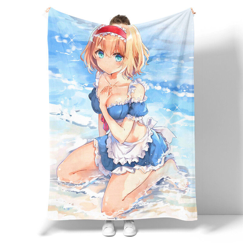 Anime flannel blanket, cute and sexy anime girl kawaii cartoon Japanese anime, boy, teenager, adult female bedroom