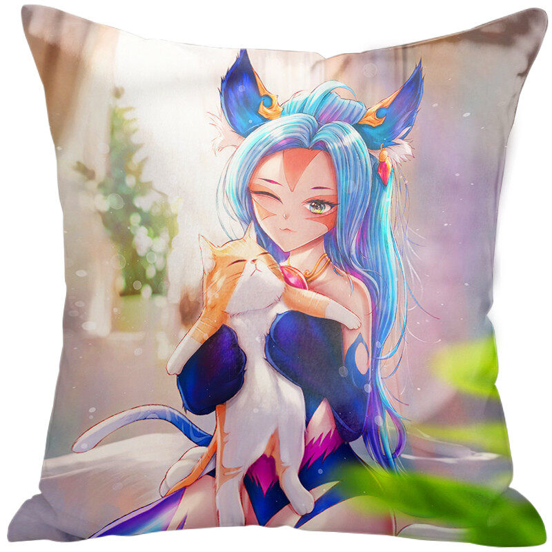 Japanese style character pillows are breathable and made of various materials. They are used for living room, bedroom, sofa decoration, cushions, and pillows