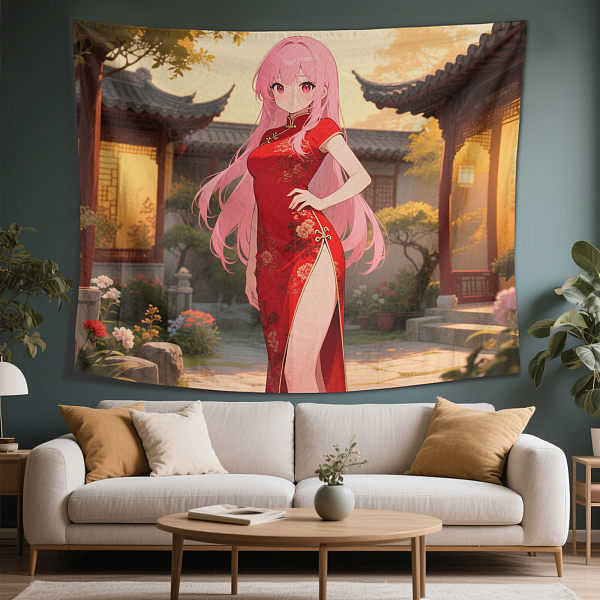 Personalized anime custom tapestry, anime aesthetic introduction, room decoration aesthetics, anime aesthetic college wall decoration, living room hanging