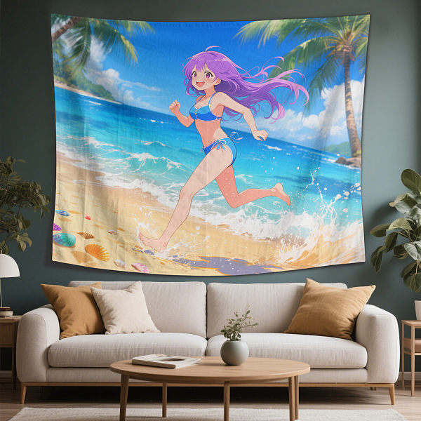 Personalized anime custom tapestry, anime aesthetic introduction, room decoration aesthetics, anime aesthetic college wall decoration, living room hanging