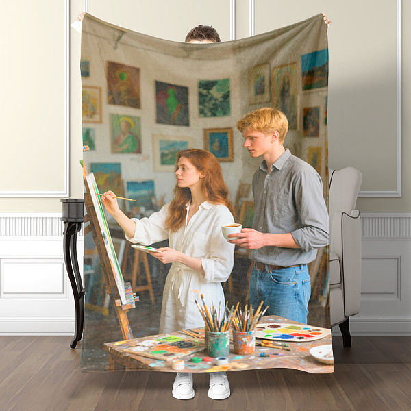 Couple gift for her - I love you softer flannel blanket - Anniversary wedding birthday gift for girlfriend, boyfriend, wife, husband, love blanket