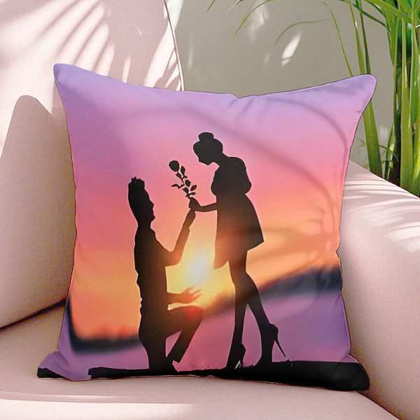 2nd Anniversary Gift Idea: A 2-year wedding gift for him, with a pillow cover with 3 pockets for couples. Couple, husband, wife, boyfriend, girlfriend. Happy anniversary