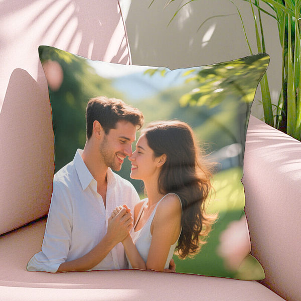 2nd Anniversary Gift Idea: A 2-year wedding gift for him, with a pillow cover with 3 pockets for couples. Couple, husband, wife, boyfriend, girlfriend. Happy anniversary
