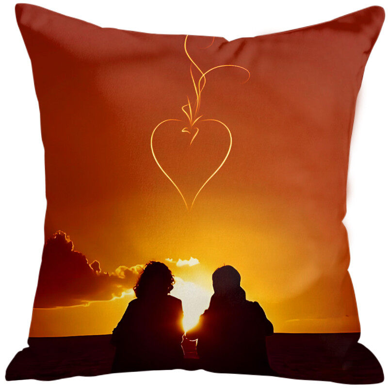 2nd Anniversary Gift Idea: A 2-year wedding gift for him, with a pillow cover with 3 pockets for couples. Couple, husband, wife, boyfriend, girlfriend. Happy anniversary