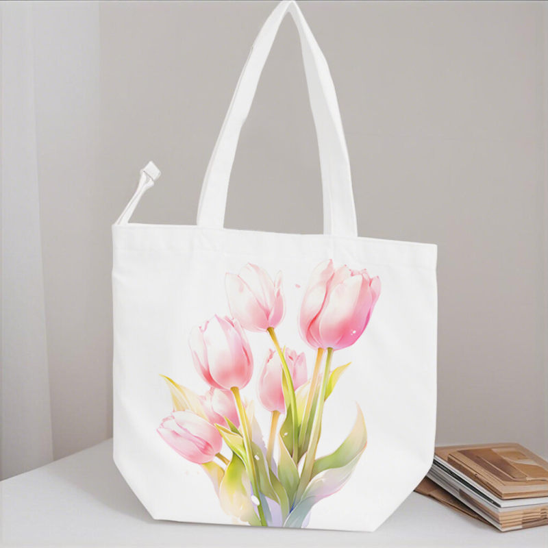 Plant enthusiast ladies' gift, Spring Mother's Day gift set, beautiful canvas tote bag, 16 ounce iced coffee cup with straw and lid, makeup bag, gardener's set, suitable for mothers, teachers, nurses