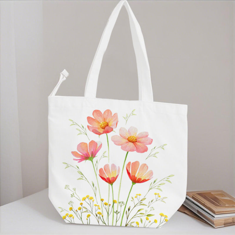 Plant enthusiast ladies' gift, Spring Mother's Day gift set, beautiful canvas tote bag, 16 ounce iced coffee cup with straw and lid, makeup bag, gardener's set, suitable for mothers, teachers, nurses