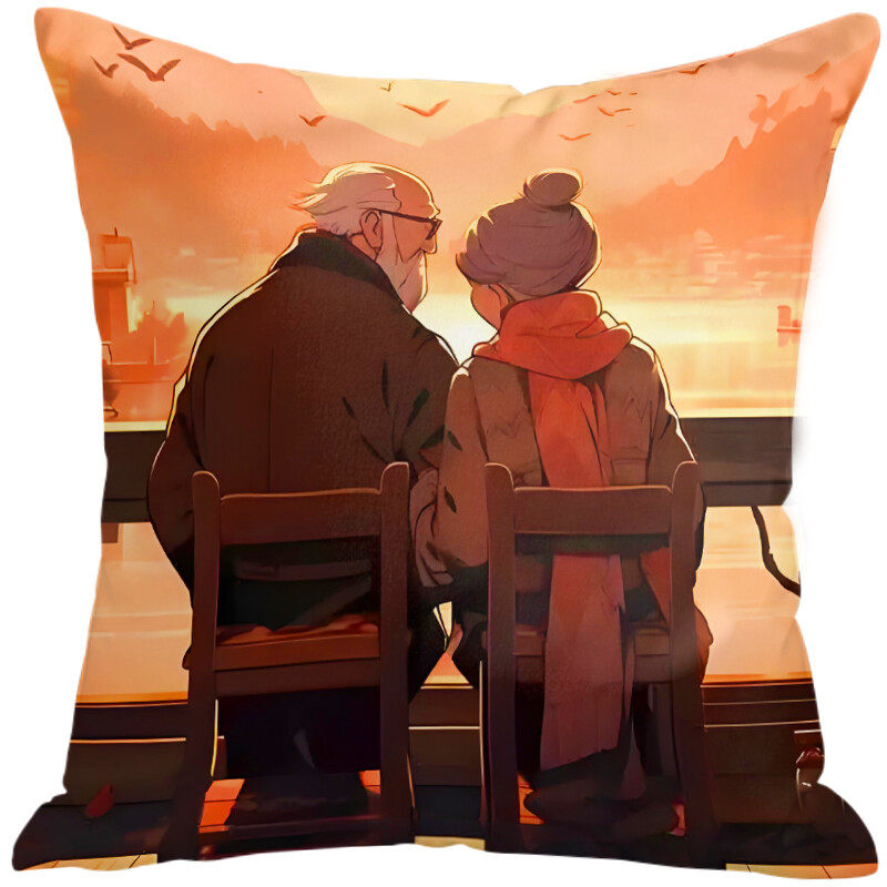 2nd Anniversary Gift Idea: A 2-year wedding gift for him, with a pillow cover with 3 pockets for couples. Couple, husband, wife, boyfriend, girlfriend. Happy anniversary