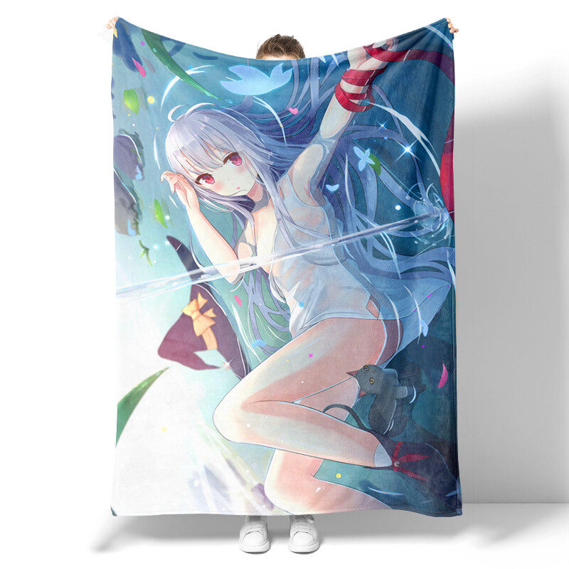 Anime flannel blanket, cute and sexy anime girl kawaii cartoon Japanese anime, boy, teenager, adult female bedroom