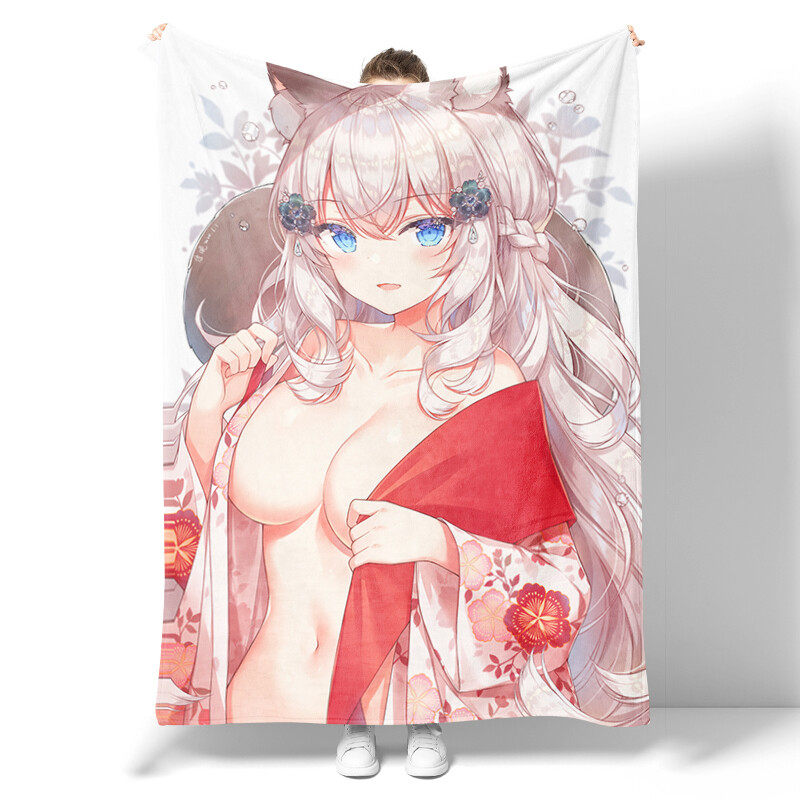 Anime flannel blanket, cute and sexy anime girl kawaii cartoon Japanese anime, boy, teenager, adult female bedroom