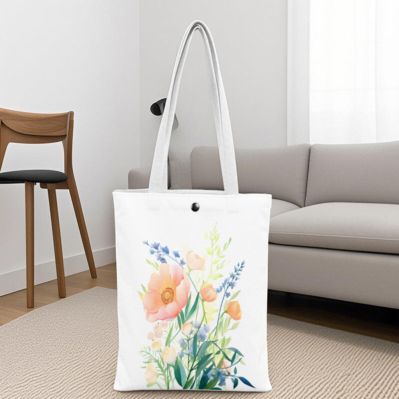 Plant enthusiast ladies' gift, Spring Mother's Day gift set, beautiful canvas tote bag, 16 ounce iced coffee cup with straw and lid, makeup bag, gardener's set, suitable for mothers, teachers, nurses