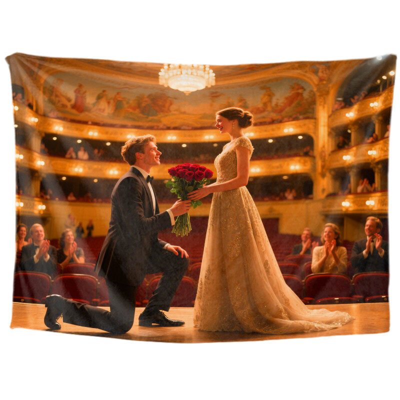 Personalized couple custom tapestry, romantic love introduction, room decoration aesthetics, romantic college wall decoration, living room hanging