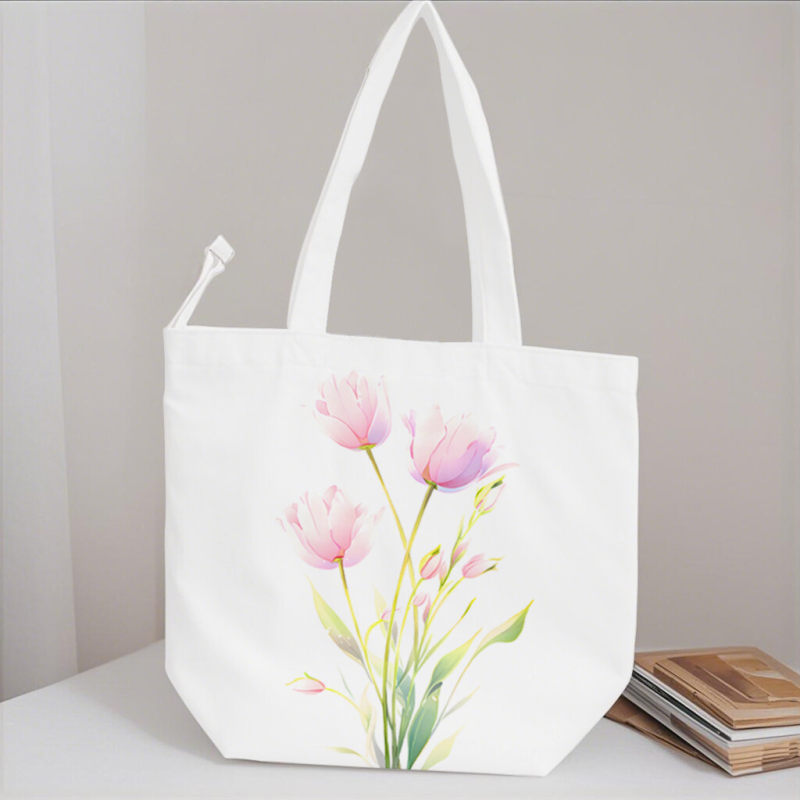 Plant enthusiast ladies' gift, Spring Mother's Day gift set, beautiful canvas tote bag, 16 ounce iced coffee cup with straw and lid, makeup bag, gardener's set, suitable for mothers, teachers, nurses