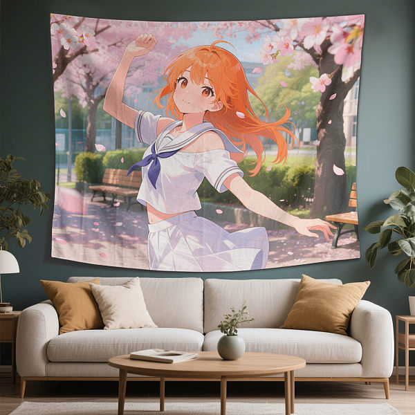 Personalized anime custom tapestry, anime aesthetic introduction, room decoration aesthetics, anime aesthetic college wall decoration, living room hanging