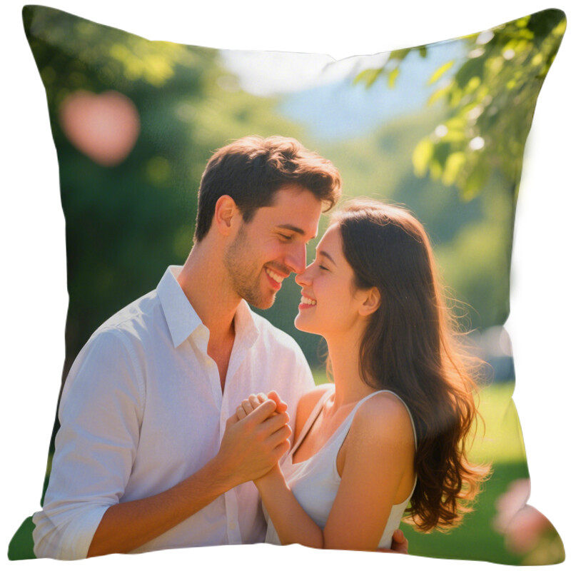 2nd Anniversary Gift Idea: A 2-year wedding gift for him, with a pillow cover with 3 pockets for couples. Couple, husband, wife, boyfriend, girlfriend. Happy anniversary