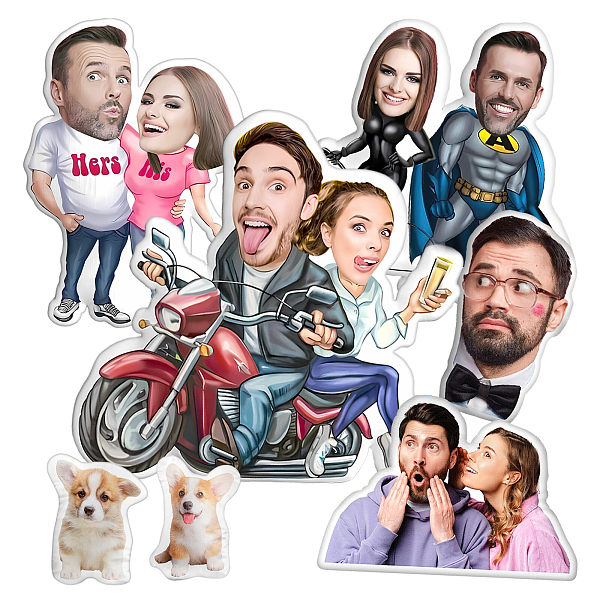 Custom Pet Pillow, Personalized Photo Shaped Dog Cat Pets Face Pillow Gift, Customized Stuffed Animal Picture Pillows Memorial Gifts