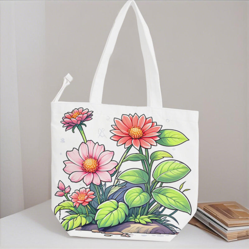 Plant enthusiast ladies' gift, Spring Mother's Day gift set, beautiful canvas tote bag, 16 ounce iced coffee cup with straw and lid, makeup bag, gardener's set, suitable for mothers, teachers, nurses