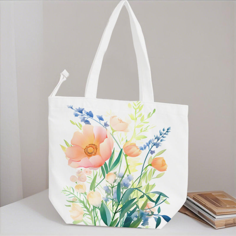 Plant enthusiast ladies' gift, Spring Mother's Day gift set, beautiful canvas tote bag, 16 ounce iced coffee cup with straw and lid, makeup bag, gardener's set, suitable for mothers, teachers, nurses