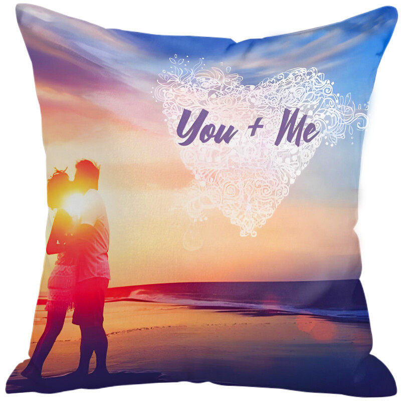 2nd Anniversary Gift Idea: A 2-year wedding gift for him, with a pillow cover with 3 pockets for couples. Couple, husband, wife, boyfriend, girlfriend. Happy anniversary