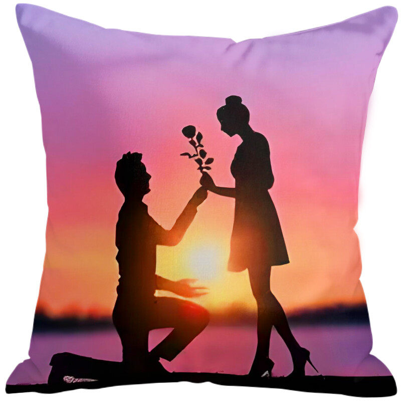 2nd Anniversary Gift Idea: A 2-year wedding gift for him, with a pillow cover with 3 pockets for couples. Couple, husband, wife, boyfriend, girlfriend. Happy anniversary