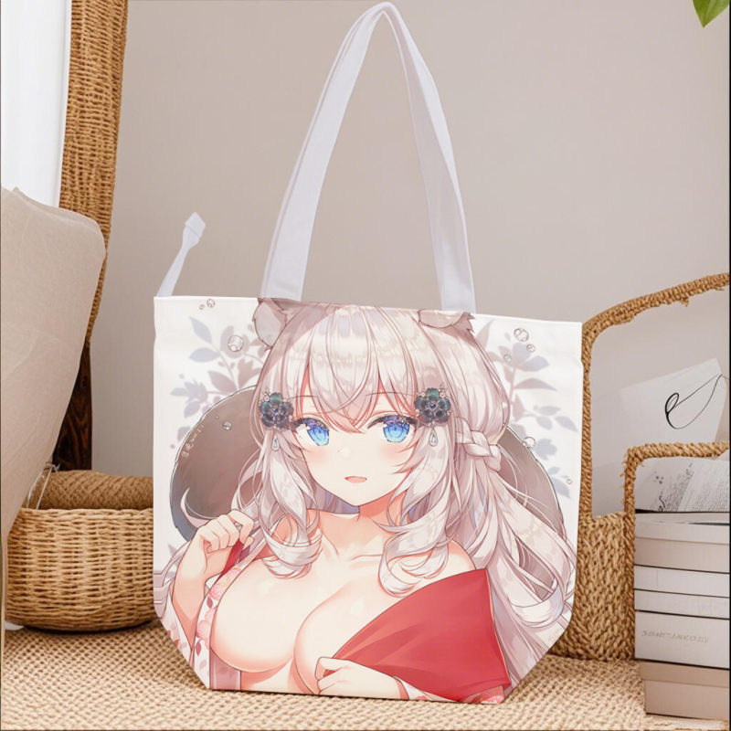 Anime enthusiast gift, sexy kawaii gift, reusable anime character fan shopping bag, cute and sexy theme gift