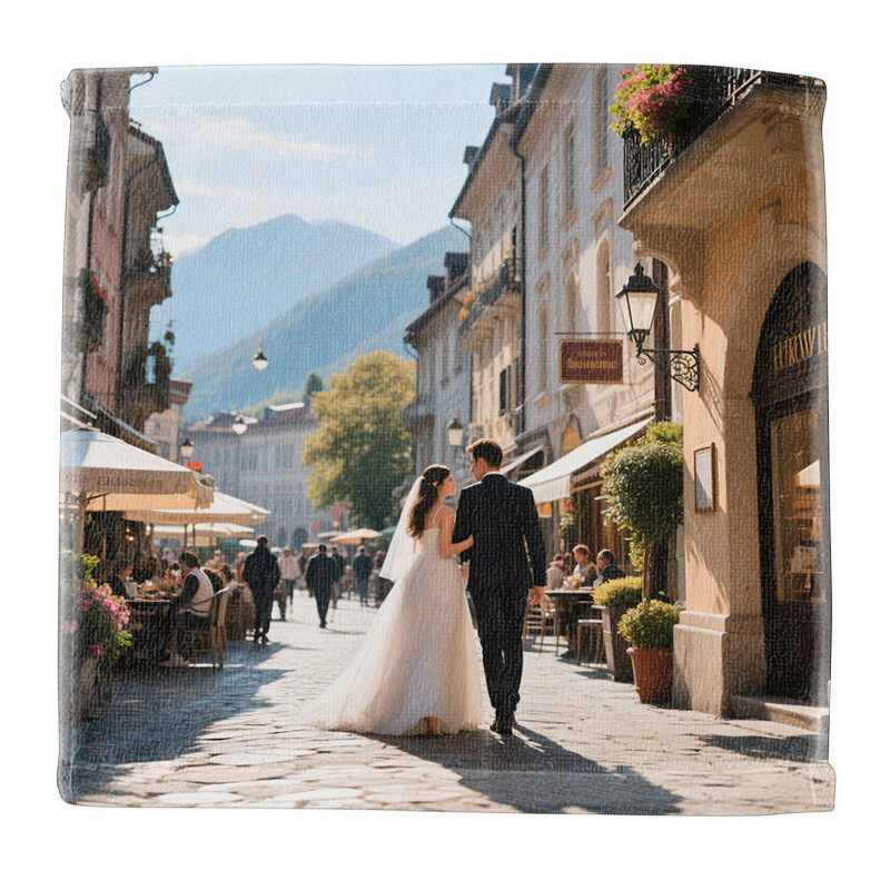 personalized printed square hot transfer printed towel