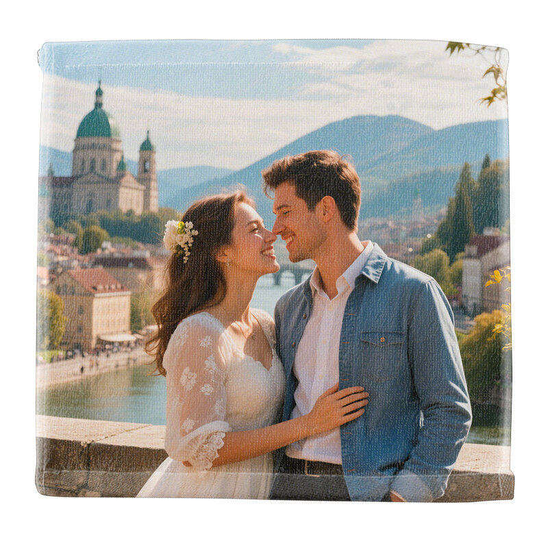 Wholesale custom couple pattern towels