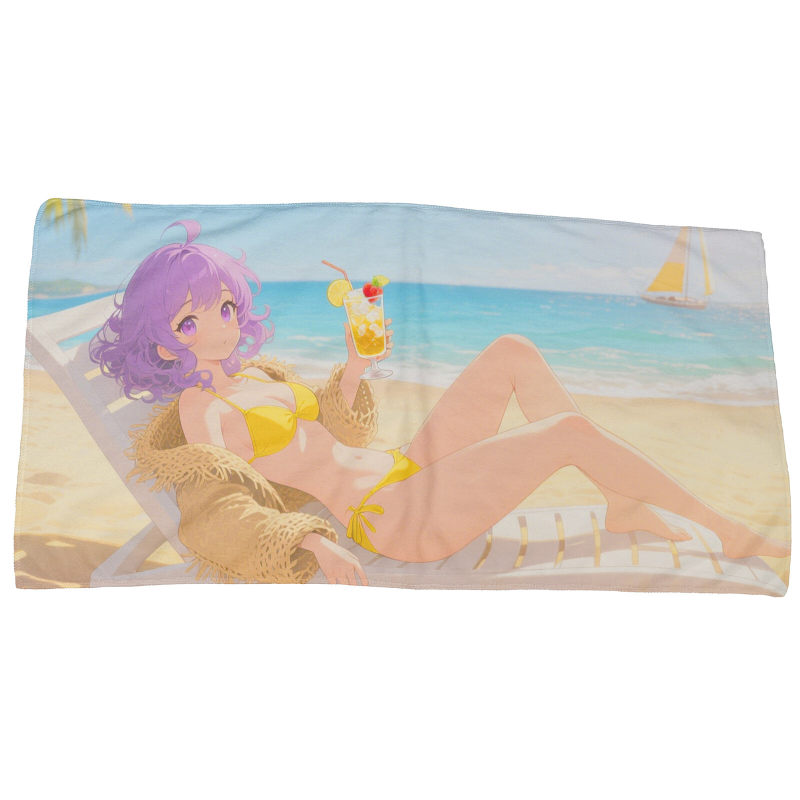 Customized beach cartoon girl towels