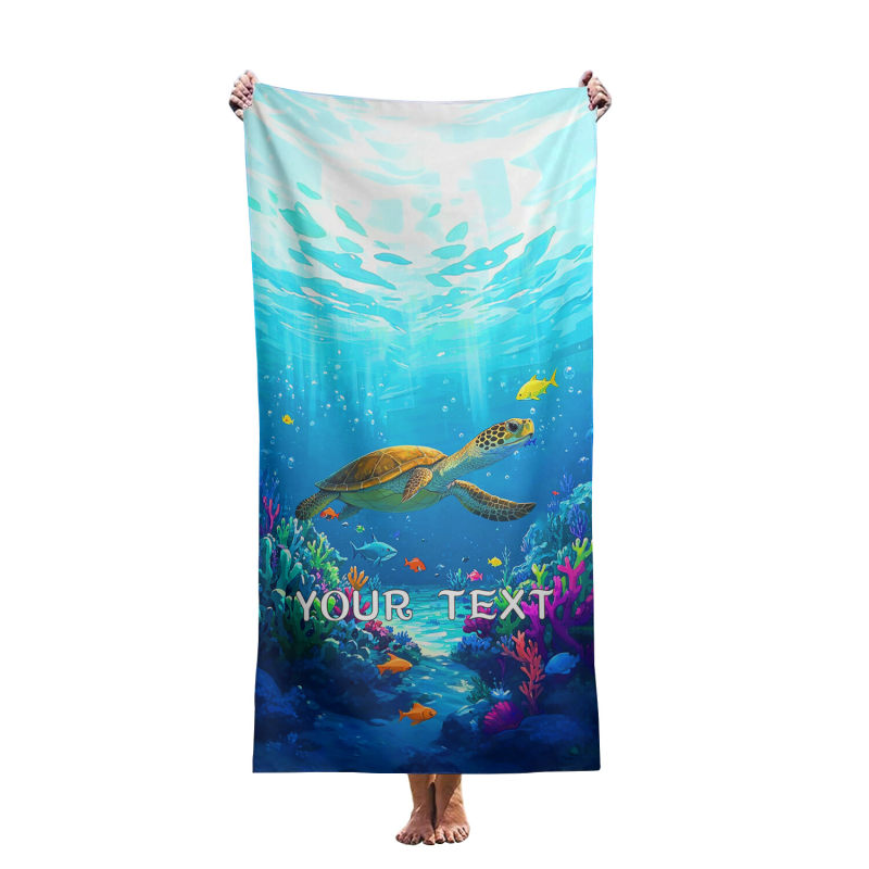 Customized beach towels with dolphin, whale and octopus sand patterns