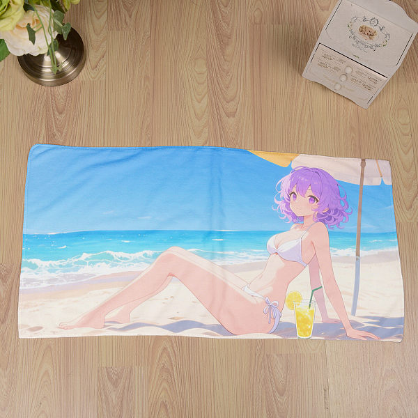 Customized beach cartoon girl towels