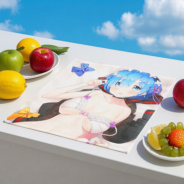 Customized anime color printed girl towels