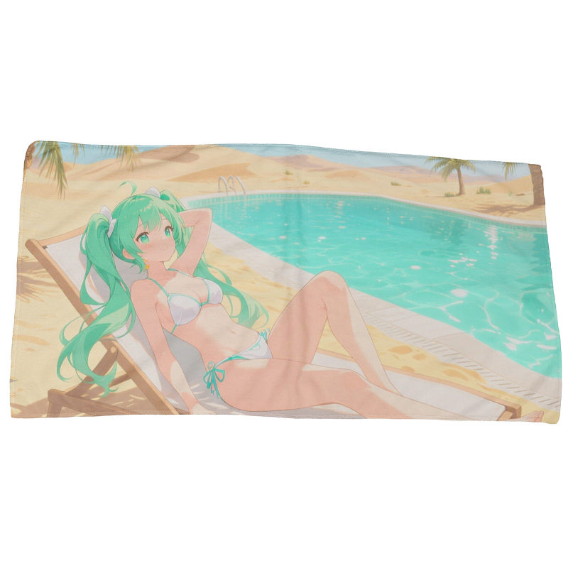Customized beach cartoon girl towels