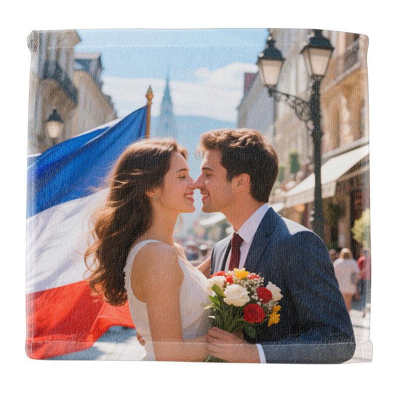 Customized personalized printed square towel cartoon hot transfer printed towel