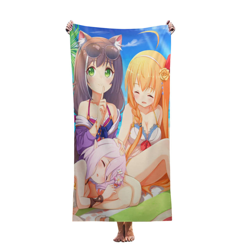 Customized color-printed cartoon multi-girl pattern anime beach towels