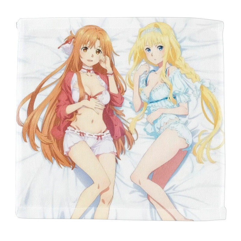 Customized anime color printed girl towels
