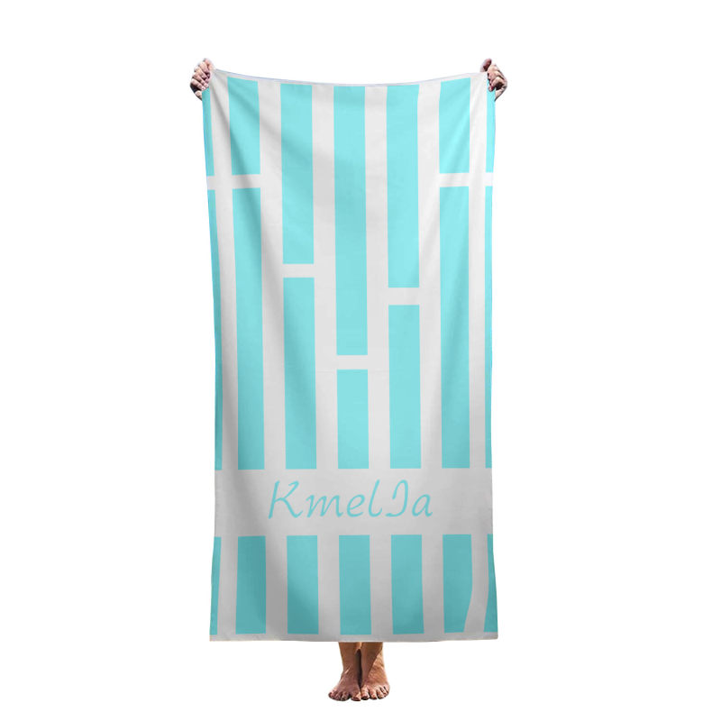 Customized blue creative pattern beach towels