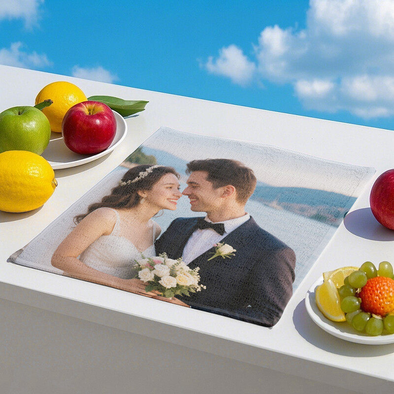 Customized personalized printed square towel cartoon hot transfer printed towel