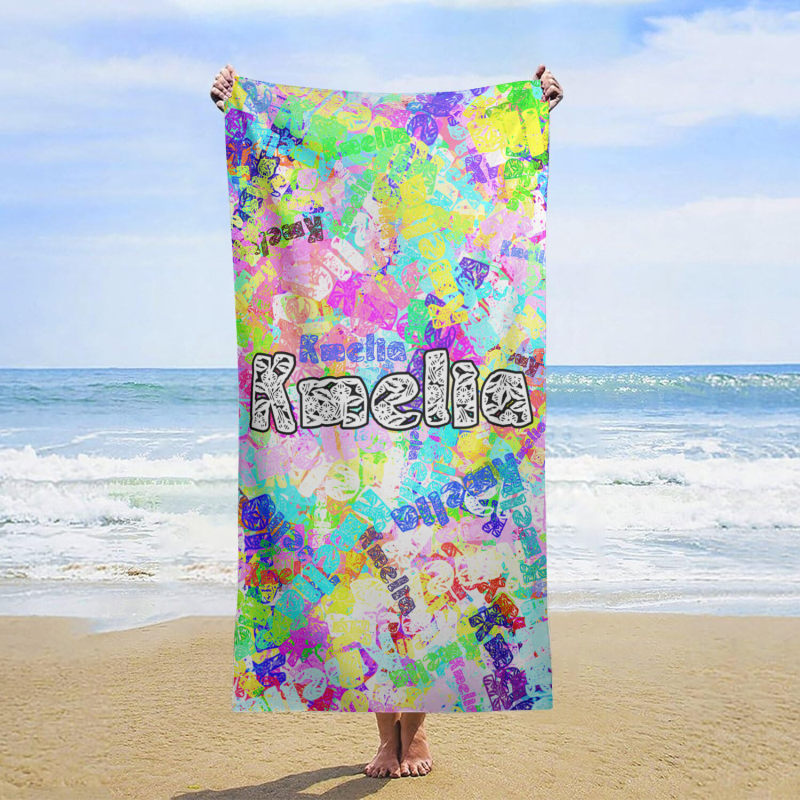 Customized creative and colorful patterned beach towels