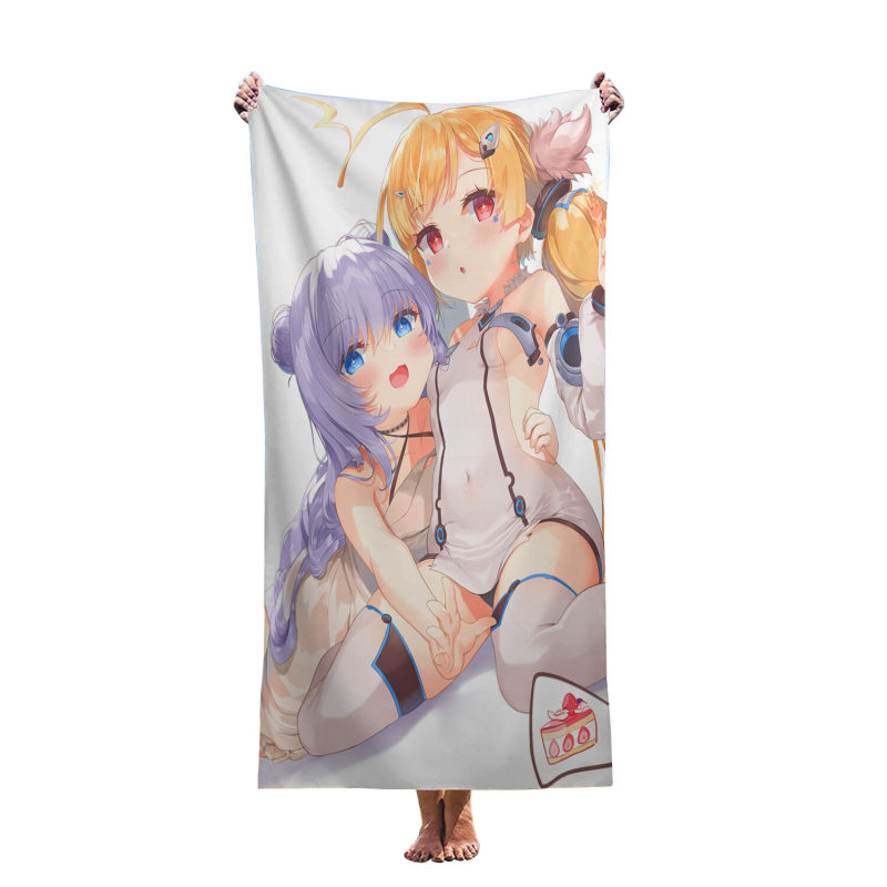 Customized color-printed cartoon multi-girl pattern anime beach towels