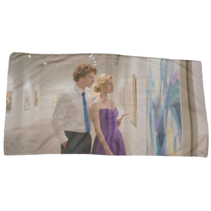 Customized personalized printed square towel cartoon couple lover